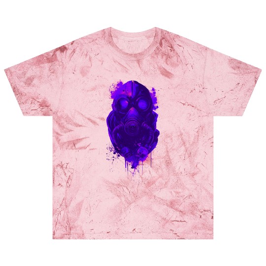 Neon Gas Mask Art for Cyberpunk Style Blast T Shirts