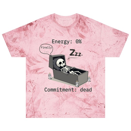 Sleepy Energy 0% – Funny Skeleton Coffin Meme Blast T Shirts