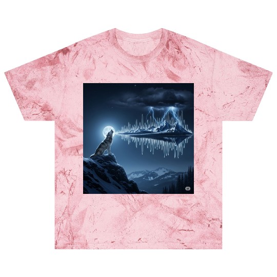 Mystic Mountain Wolf Sound Wave Blast T Shirts