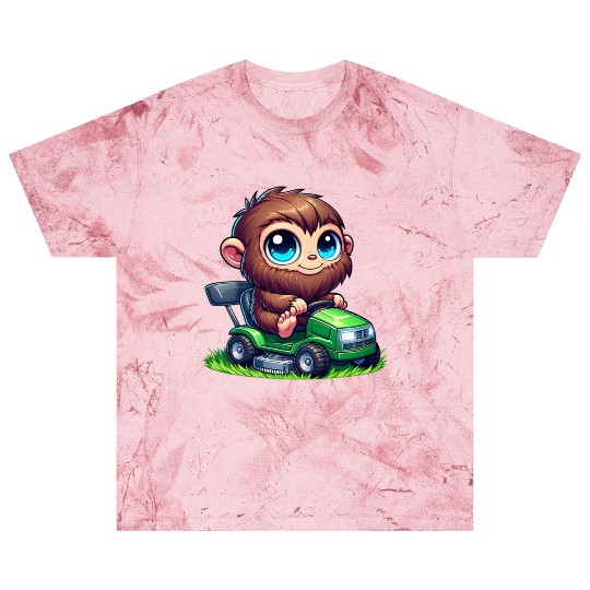 Cute Bigfoot Sasquatch lawn mower gardening chibi Blast T Shirts