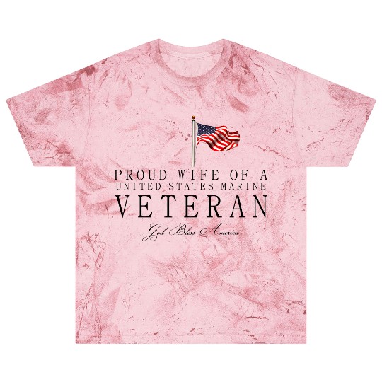 Proud Wife Of A US Marine Veteran Blast T Shirts