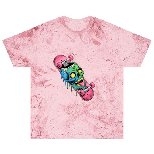 Neon Dripping Skull Skateboard Art Blast T Shirts