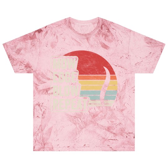 Mow Edge Blown Repeat Lawn Mowing Lawn Mower Retro Blast T Shirts