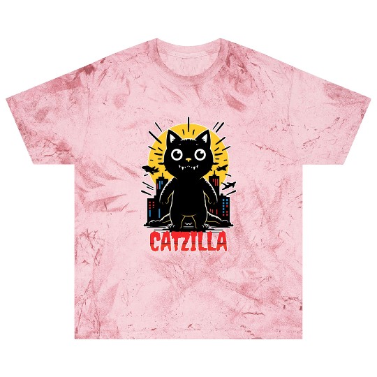 Nighttime City Monster Catzilla Design Blast T Shirts
