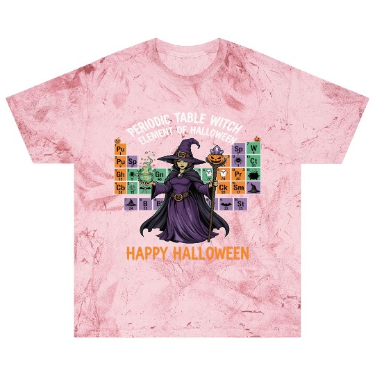 Witch and Periodic Table Halloween Design Blast T Shirts