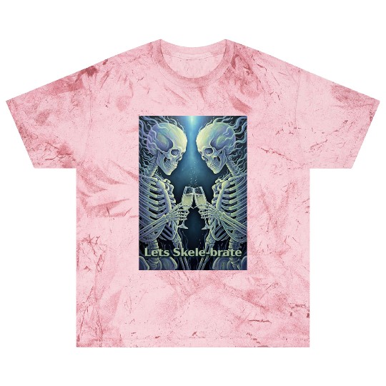 Celestial Skeleton Toasting Champagne Blast T Shirts