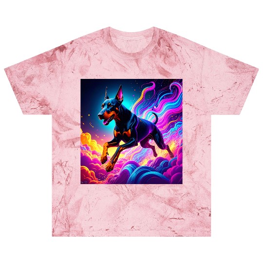 Neon Doberman Illustration Blast T Shirts