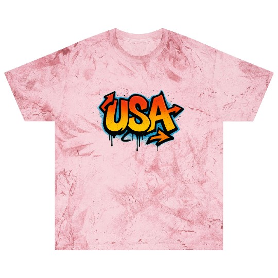 Graffiti USA Flag Illustration Blast T Shirts