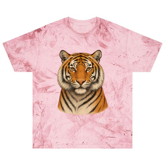 Realistic Tiger Head Blast T Shirts Design