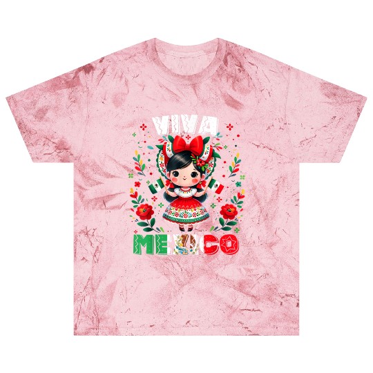 Viva Mexico Mexican Girl Flag Independence Day  Blast T Shirts