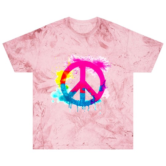 Peace sign neon colors groovy spray paint splatter Blast T Shirts