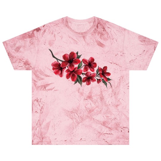 Vivid Red Floral Bouquet Design Blast T Shirts