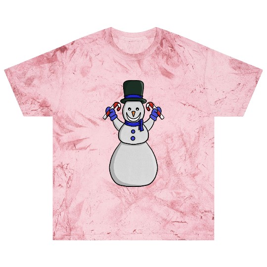 Festive Snowman with Candy Cane and Gloves Blast T Shirts