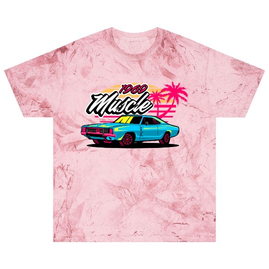 Retro 1969 Muscle Car Sunset Design Blast T Shirts