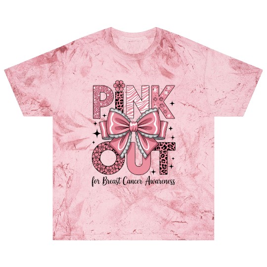Pink Out Breast Cancer Awareness Coquette Bow  Blast T Shirts