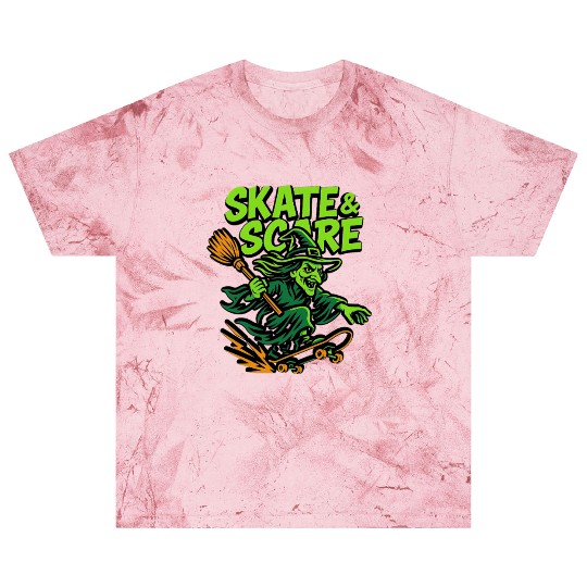 Skate & Scare – Spooky Skateboarding Witch Blast T Shirts