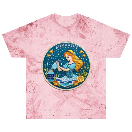 Aquarius Stylish Watercolor Zodiac Illustration Blast T Shirts