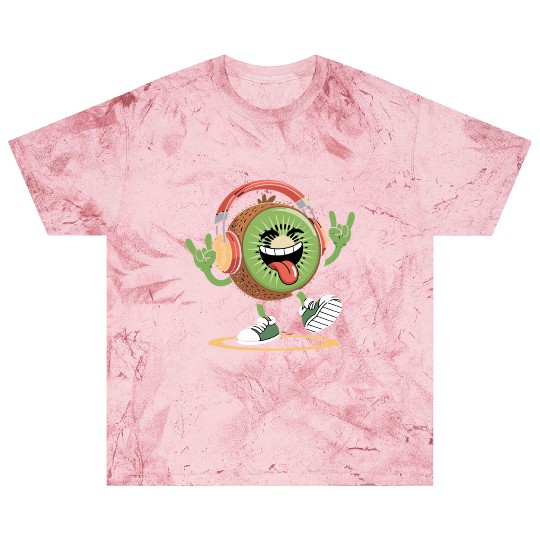 Playful Kiwi Cartoon with Headphones Blast T Shirts