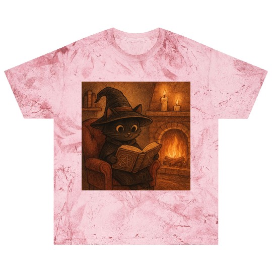 Enchanted Cat Witch by the Fireplace Blast T Shirts