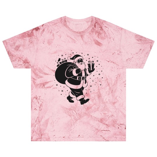 Santa Claus Carrying Gifts Holiday Design Blast T Shirts