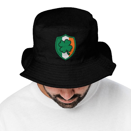 Ireland Flag - Irish - Ire -St Patricks day-Clover Bucket Hats
