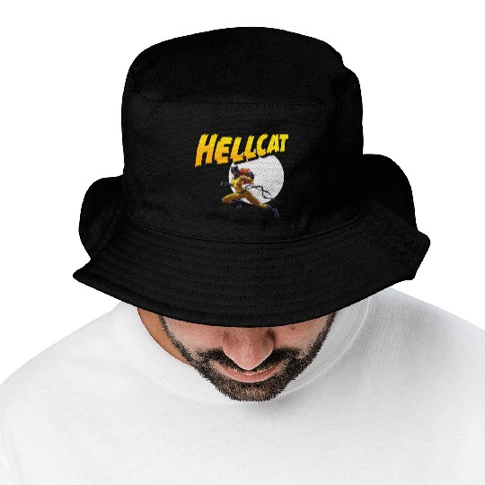 Mens Marvel Hell Cat Hella Cat Hellcat New cat Bucket Hats