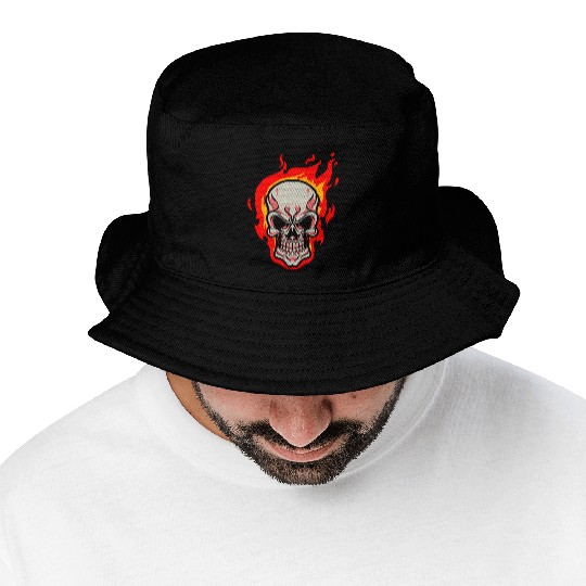Skull Fire Human Skeleton Teeth Bones Masks Gift Bucket Hats