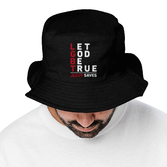 "Let God Be True, Jesus Saves" Christian Bible Bucket Hats