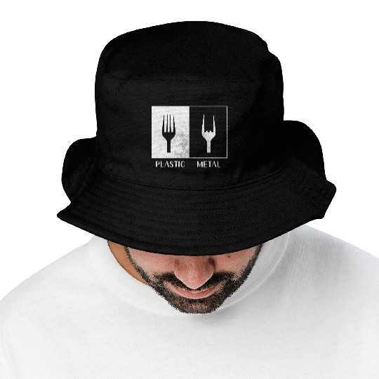 Plastic heavy metal funny music Bucket Hats