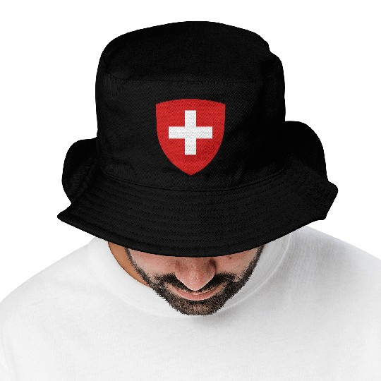 Swiss Switzerland Flag Swiss Cross Alps Bucket Hats