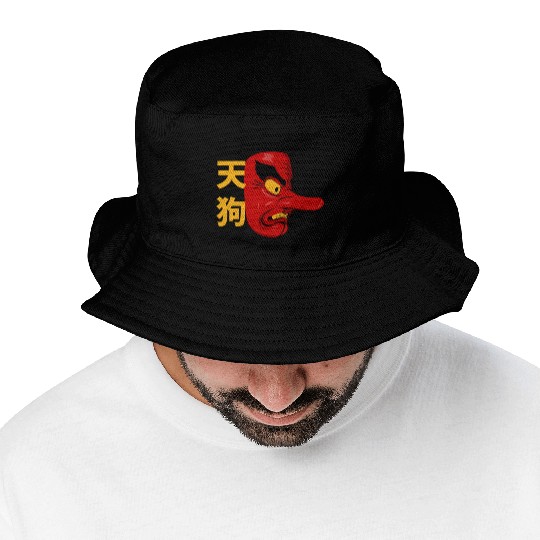 Tengu Hiragana Mask Classic Japan gift Bucket Hats