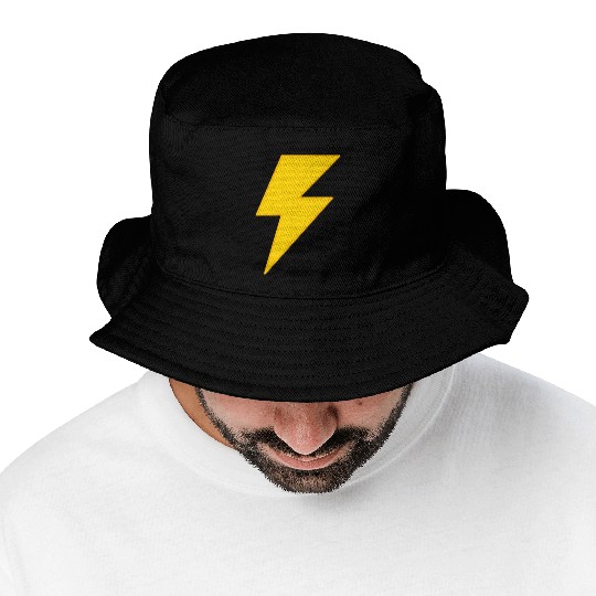 yellow lightning bolt Bucket Hats