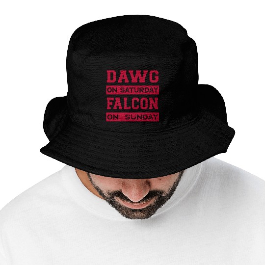 Dawg On Saturday Falcon On Sunday Atlanta Athens F Bucket Hats