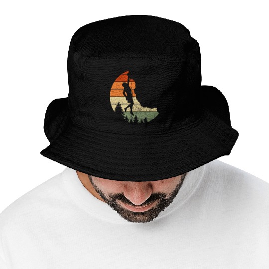 Retro Rock Climbing Vintage Climber Bucket Hats