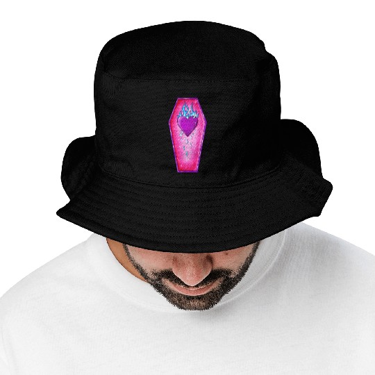 Pastel Goth Love Coffin Heart Bucket Hats