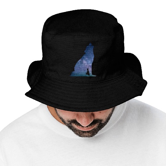 Galaxy Wolf Bucket Hats