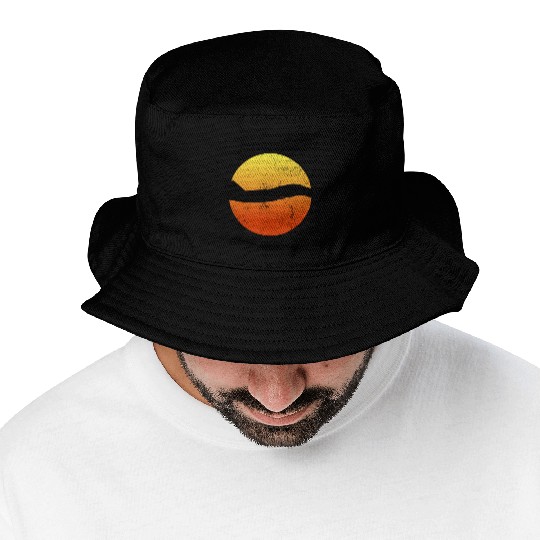 F-14 Tomcat Silhouette Retro Sunset Military F14 Bucket Hats