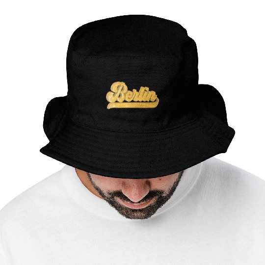 Golden Berlin Bling Bling Logo Bucket Hats