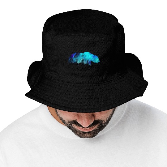 Aurora Galaxy Bear Bucket Hats