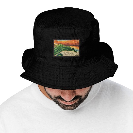 Baldy Sunset Indiana Dunes Poster Bucket Hats