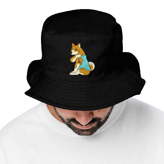 I Love Mom Tattoo Shiba Inu Bucket Hats