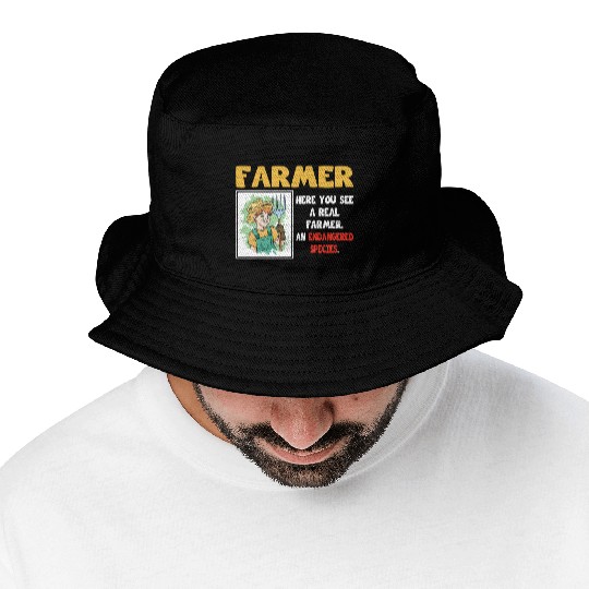 Real farmer endangered species farming farmers Bucket Hats