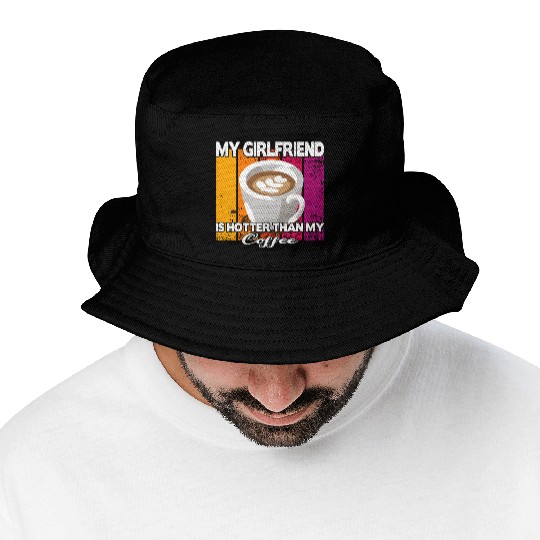 my girlfriend taken love valentines day coffee Bucket Hats