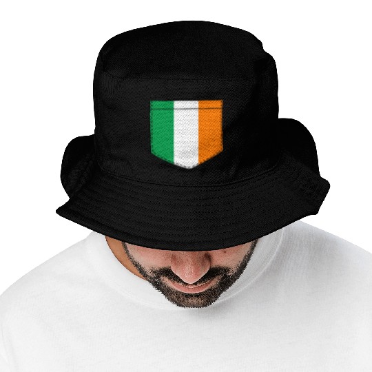 irish flag in a shape of a pocket Bucket Hats