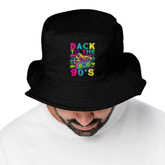 Back to the 90s 90s Disco Radio and Techno Era Bucket Hats