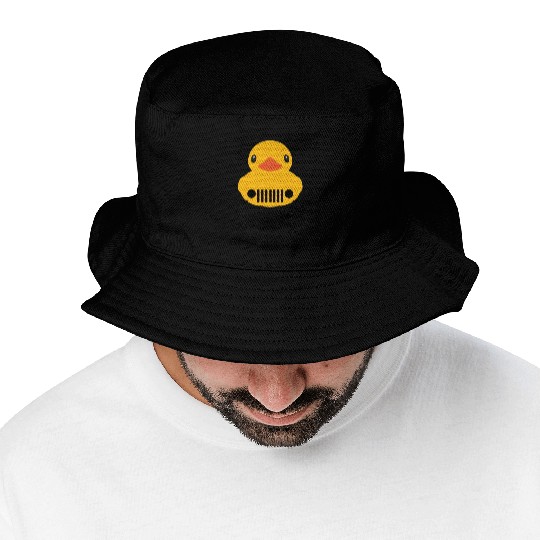Jeep Cute Rubber duck on Offroad wheels duckduck Bucket Hats
