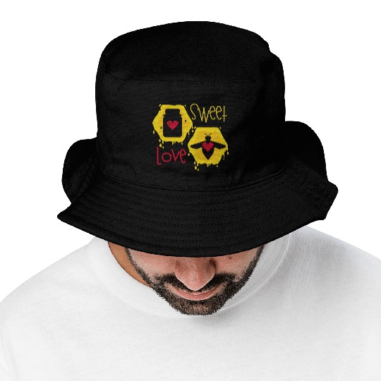 Sweet love yellow honey bee Bucket Hats
