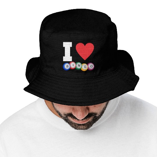 I Love Bingo Funny Bingo Lover Funny Bingo Bucket Hats