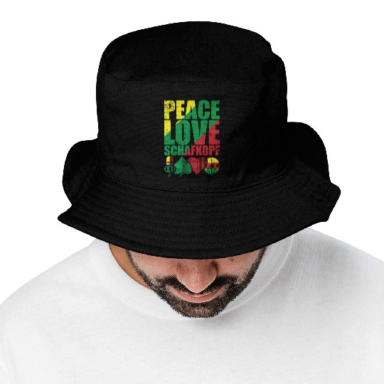 Peace Love Sheepshead Card Game Playing Card Bucket Hats
