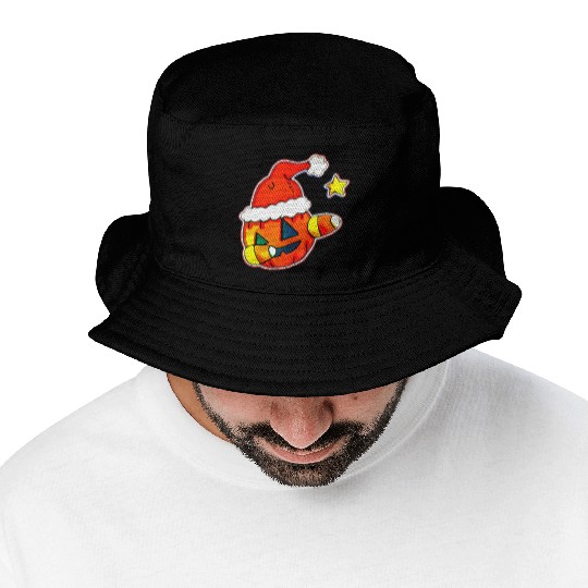 Jack O Lantern Dabbing Christmas Bucket Hats